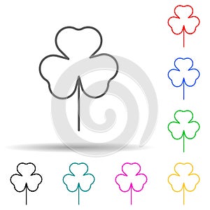 clover multi color style icon. Simple thin line, outline vector of leaves and flowers icons for ui and ux, website or mobile