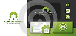 Clover three leaf house logo design