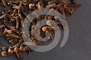 Cloves spice macro closeup on black