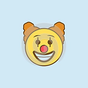 clown 2 colored line icon. Simple yellow and brown element illustration. clown concept outline symbol design from emoji set