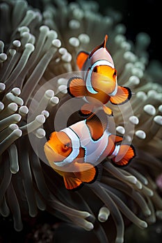 Clown anemonefish (Amphiprion ocellaris) in a sea anemone