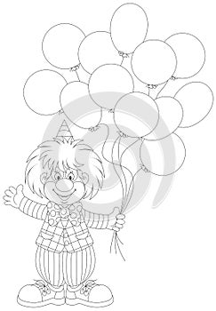 Clown with balloons