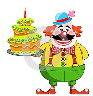 Clown with Birthday Cake