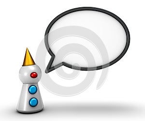 Clown and speech bubble