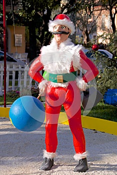 Clown with a blue ballon