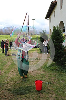 The clown and the bubble