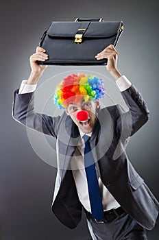 Clown businessman - funny business concept