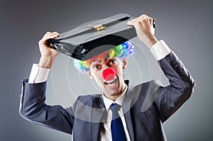 Clown businessman - funny business concept