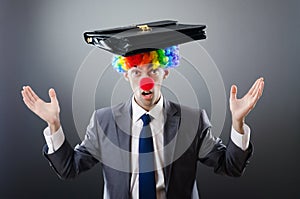 Clown businessman - funny business concept