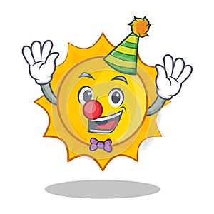 Clown cute sun character cartoon