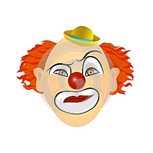 Clown emotions - contempt, disgust, cynicism, disdain. Vector illustration of flat design.