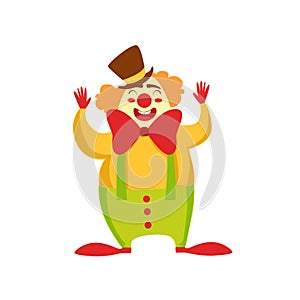 Clown Entertainer Kids Birthday Party Happy Smiling Animated Cartoon Girly Character Festive Illustration