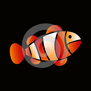 Clown fish or nemo fish vector simple design