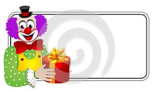 Clown with gift box