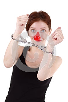 Clown and handcuffs