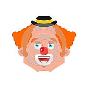 Clown happy emotion avatar. funnyman merry emoji. harlequin face. Vector illustration photo