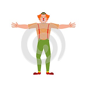 Clown happy. funnyman merry. harlequin Vector illustration photo
