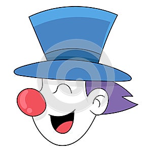 clown head emoticon with funny makeup laughing humor