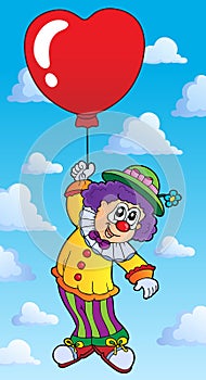 Clown with heart shaped balloon theme 2