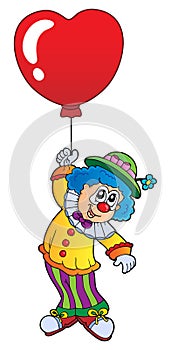 Clown with heart shaped balloon theme 1