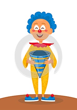 Clown holding a hat