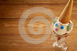 Clown ice-cream with copy space