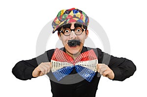 The clown isolated on the white background