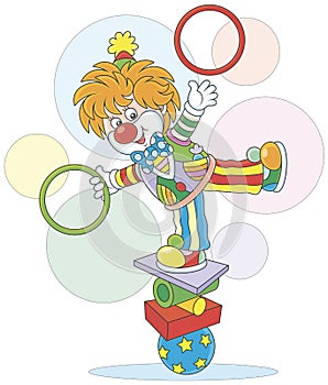 Clown juggler and equilibrist