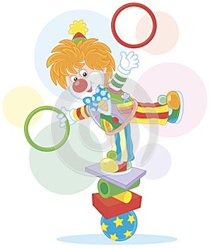 Clown juggler and equilibrist
