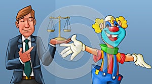 Clown and lawyer