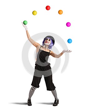 Klaun jako žonglér 
