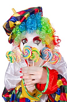 Clown with lollipops