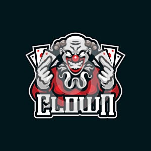 Clown mascot logo design with modern illustration concept style for badge, emblem and t shirt printing. Smart clown illustration