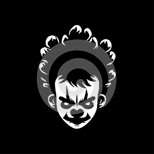 Clown - minimalist and flat logo - vector illustration