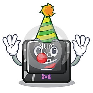 Clown num lock on a keyboard mascot