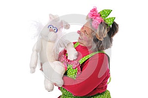 Clown with puppet