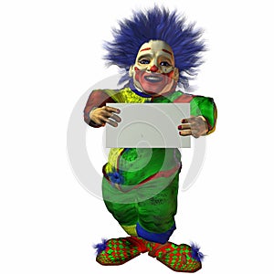 Clown with Sign