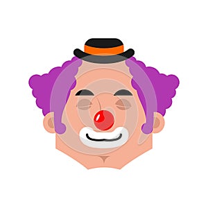 Clown sleep emotion avatar. funnyman sleeping emoji. harlequin face. Vector illustration photo