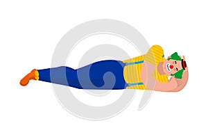 Clown sleep. funnyman sleeping. harlequin Vector illustration photo