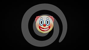 Clown smile on old tv screen,4K video