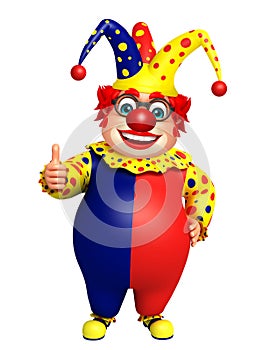 Clown with thumbs up sign