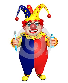 Clown with Tooth brush and paste