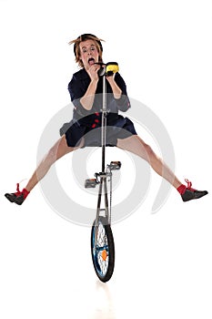 Clown with a unicycle