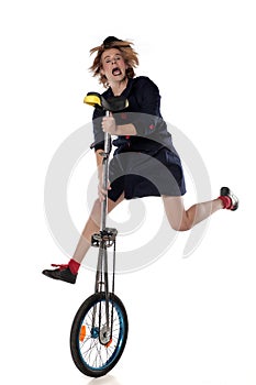 Clown with a unicycle