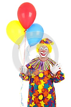 Clown Waving with Balloons