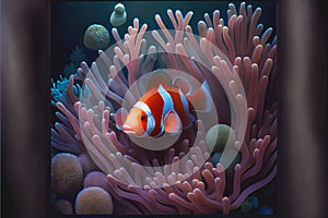 Clownfish in anemones coral anemone