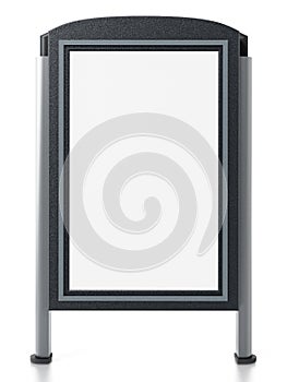 CLP City light poster stand isolated on white background. 3D illustration