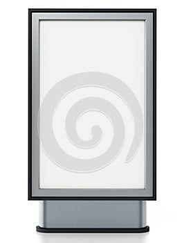 CLP City light poster stand isolated on white background. 3D illustration