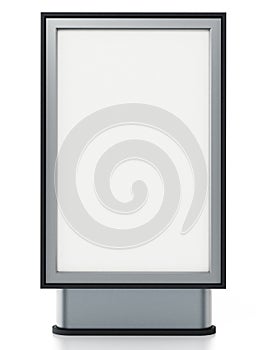 CLP City light poster stand isolated on white background. 3D illustration photo
