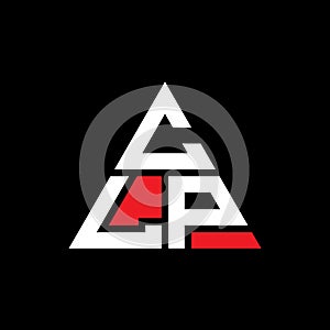 CLP triangle letter logo design with triangle shape. CLP triangle logo design monogram. CLP triangle vector logo template with red